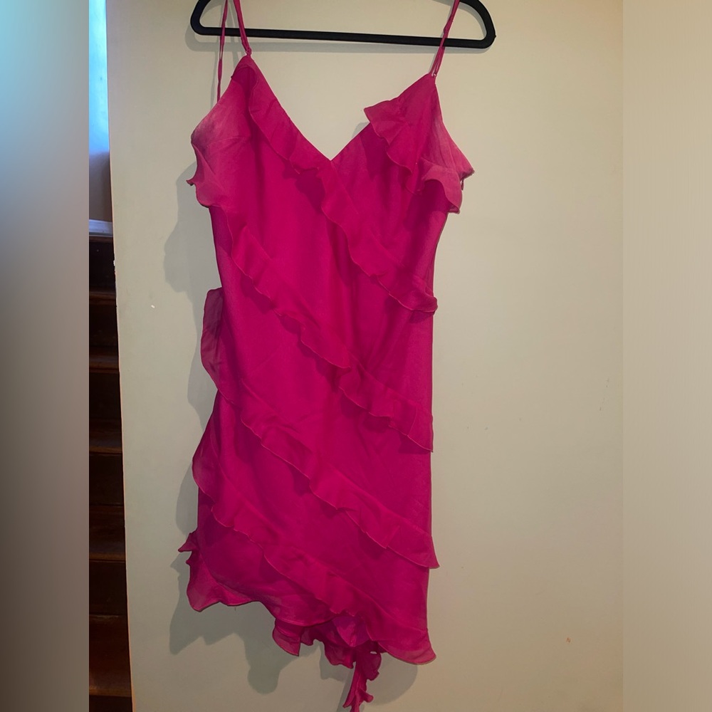 Elegant Pink Ruffle Dress